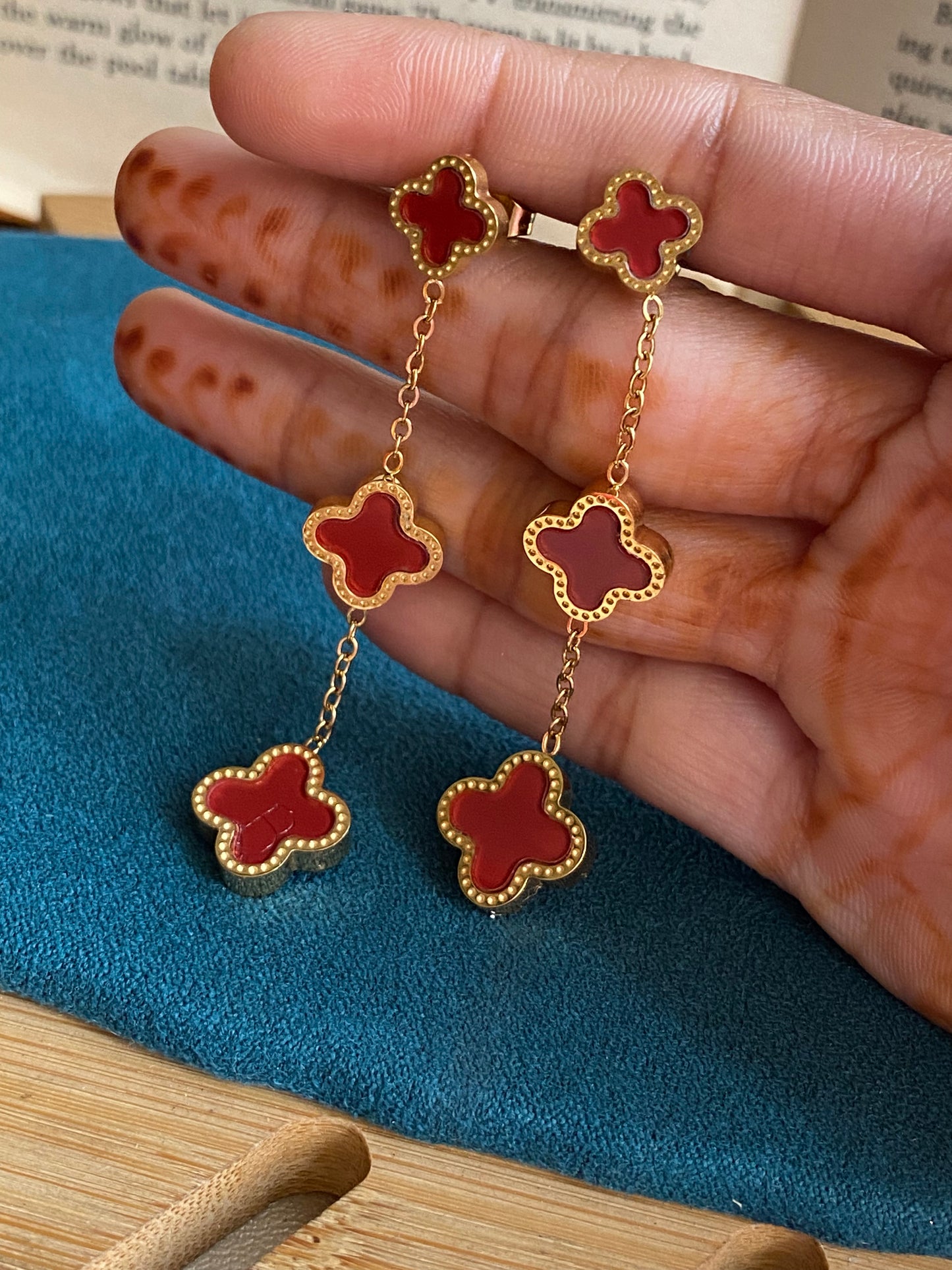 Red clover earrings