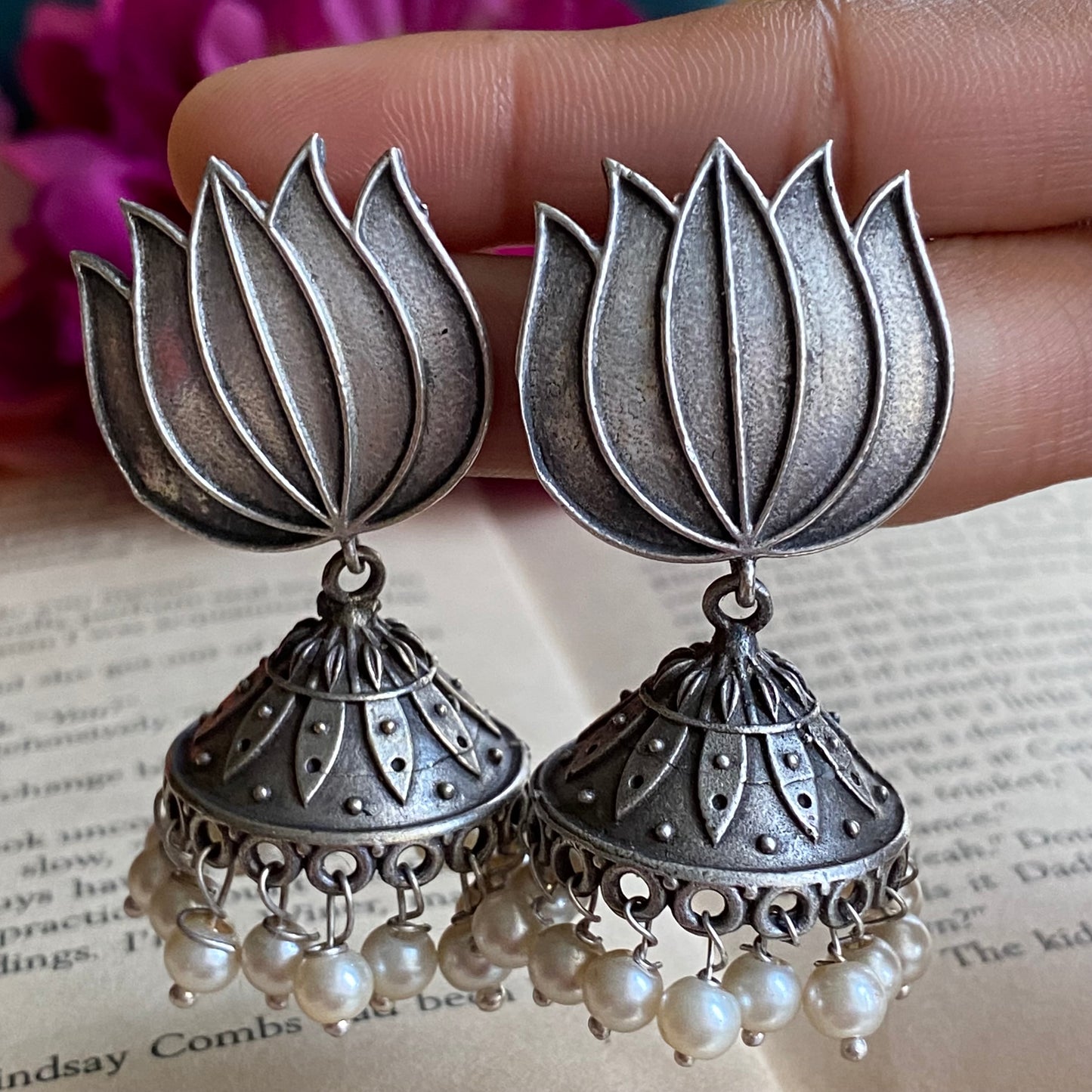 SLA lotus jhumkas