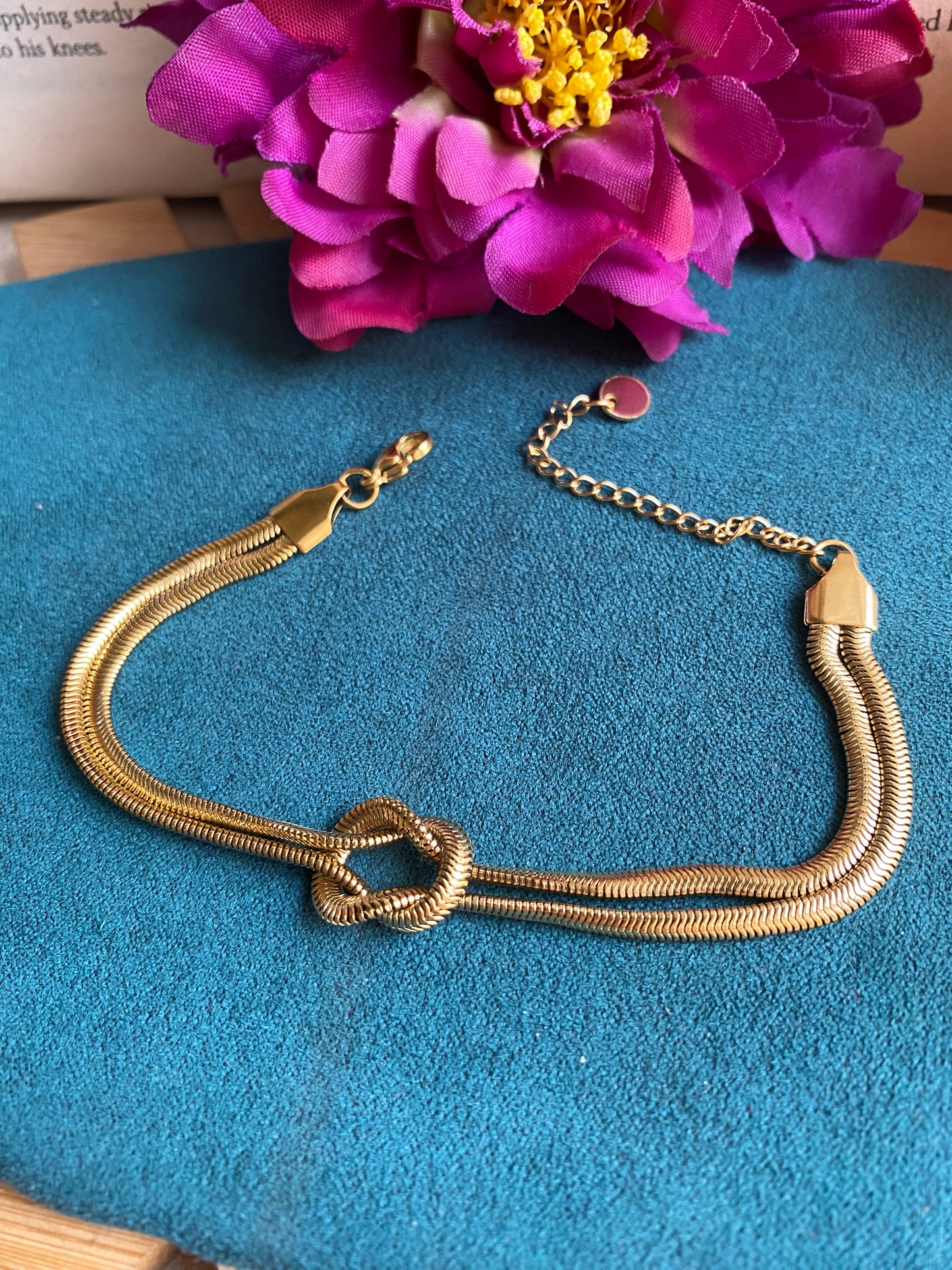 Infinity knot gold bracelet