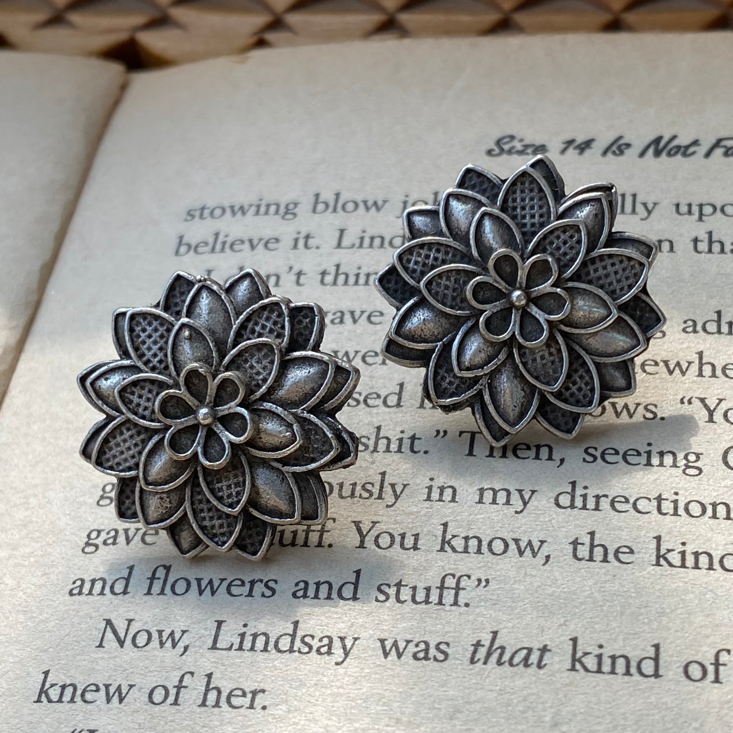 Silver flower studs