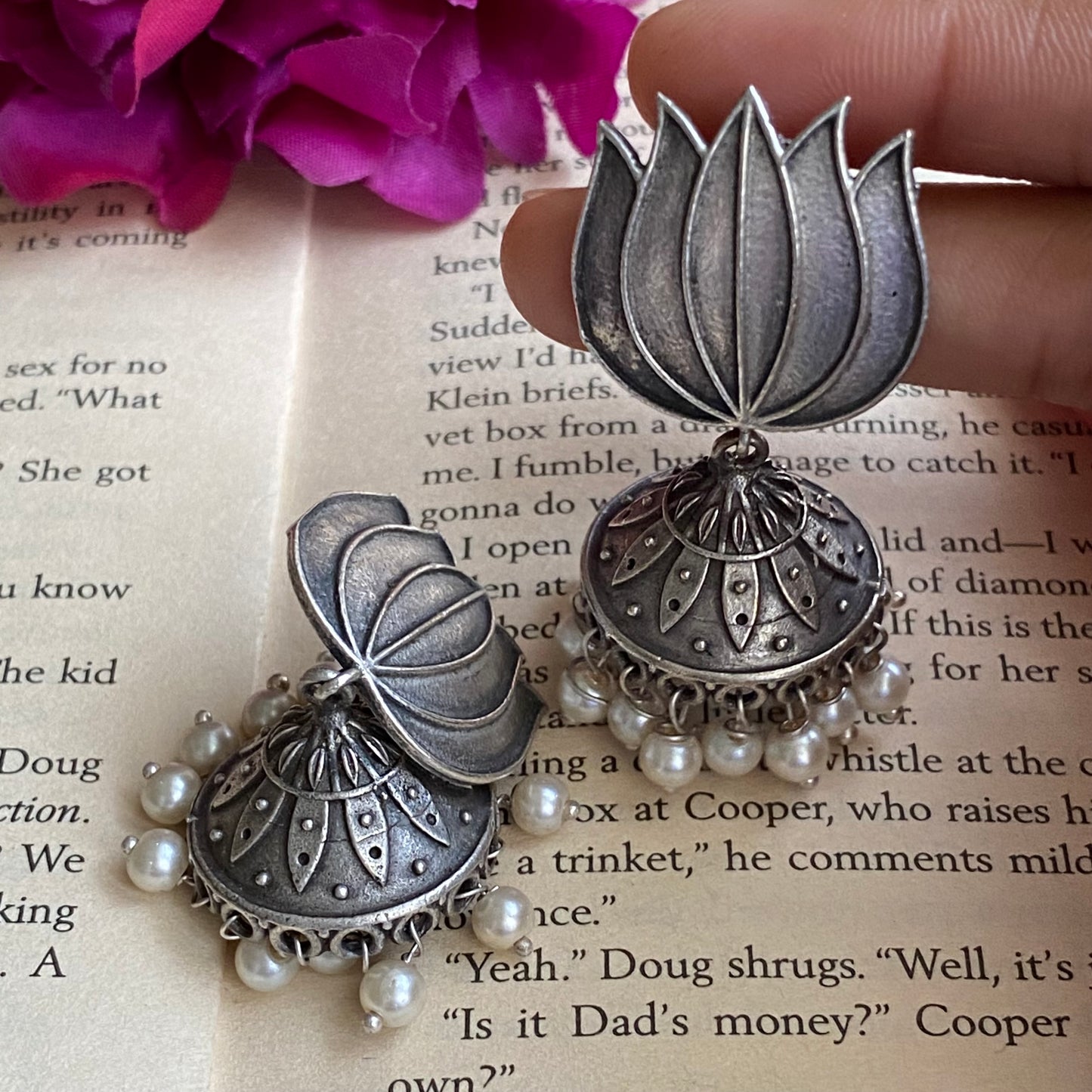 SLA lotus jhumkas