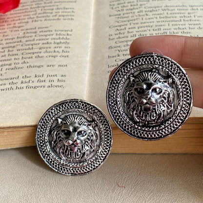 Silver Lion studs