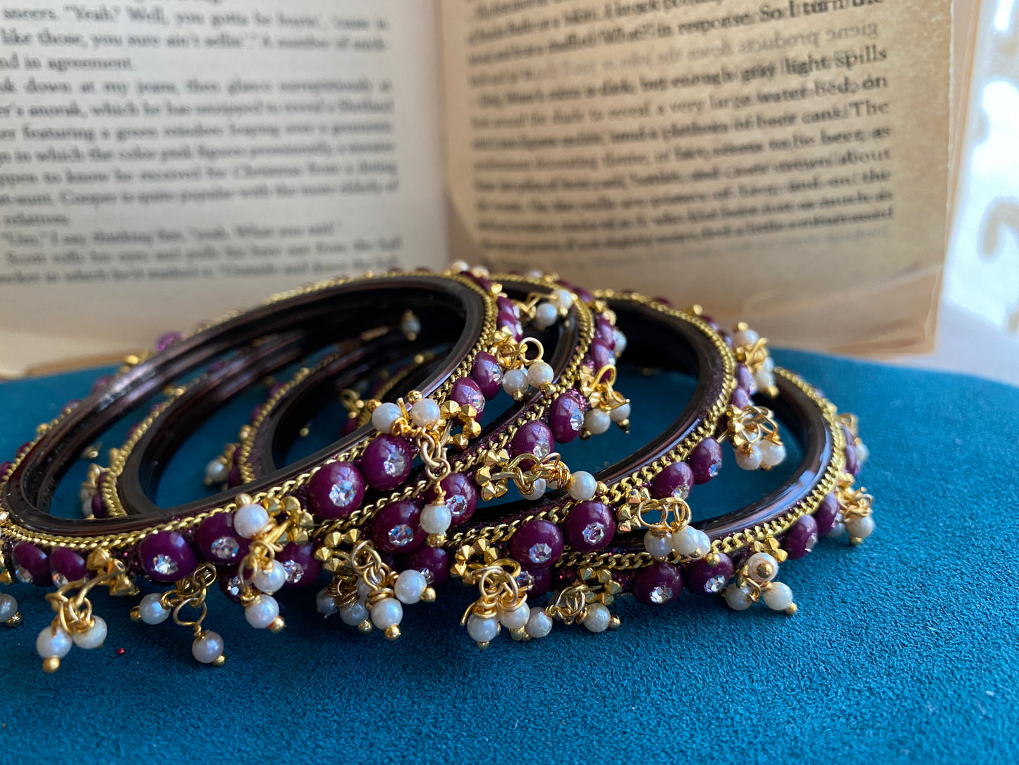 Bindu bangles in deep purple