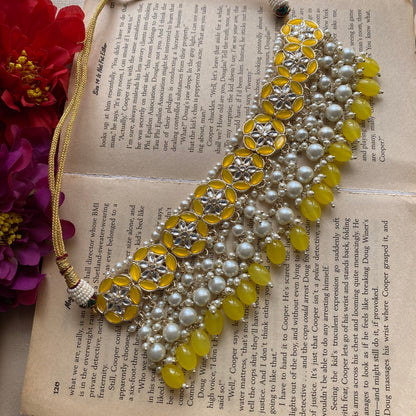 Disha flower choker (yellow)