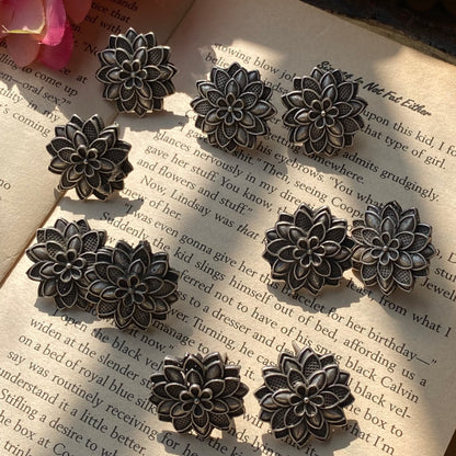 Silver flower studs