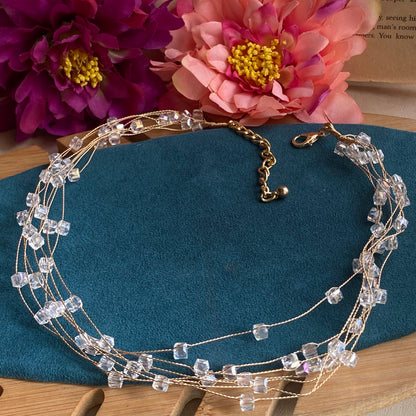 Crystal wire necklace