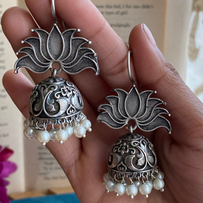 Lotus hanging jhumkas