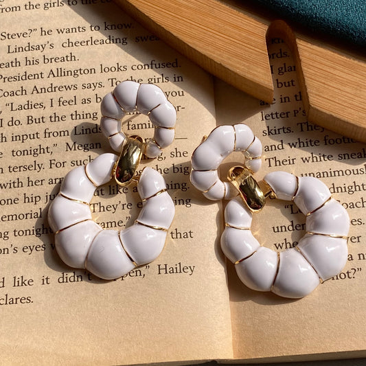 White cloudy earrings