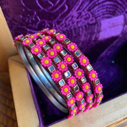 Daisy Bangles (hot pink)