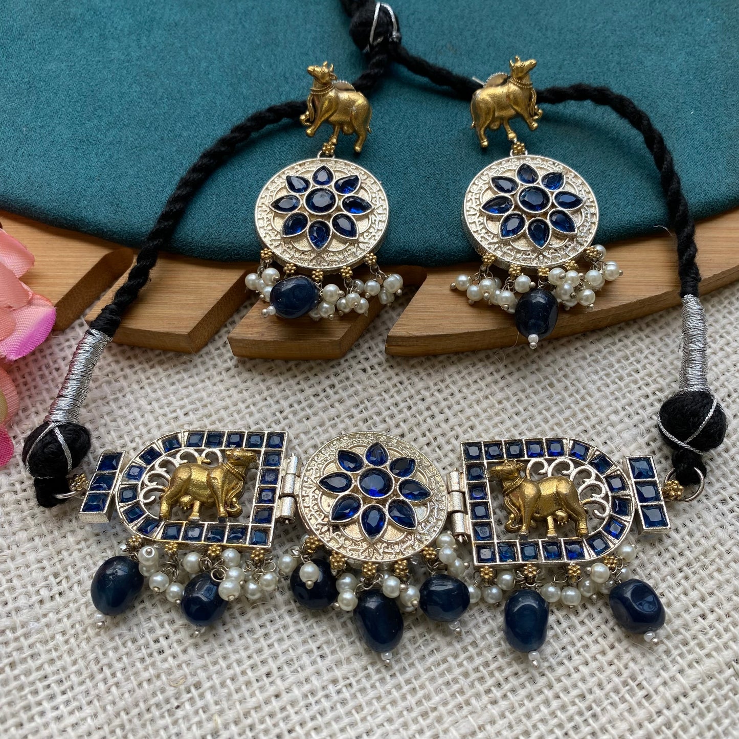 Nandi choker set (blue)