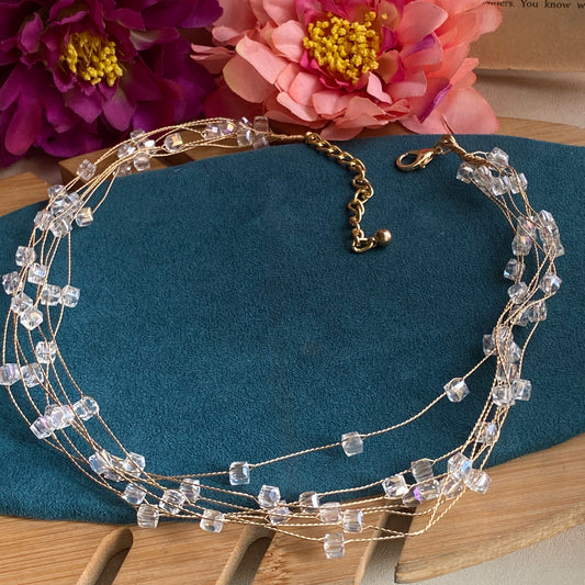 Crystal wire necklace