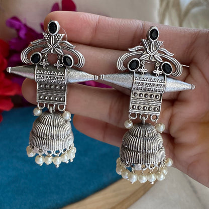 Silver juneira jhumki