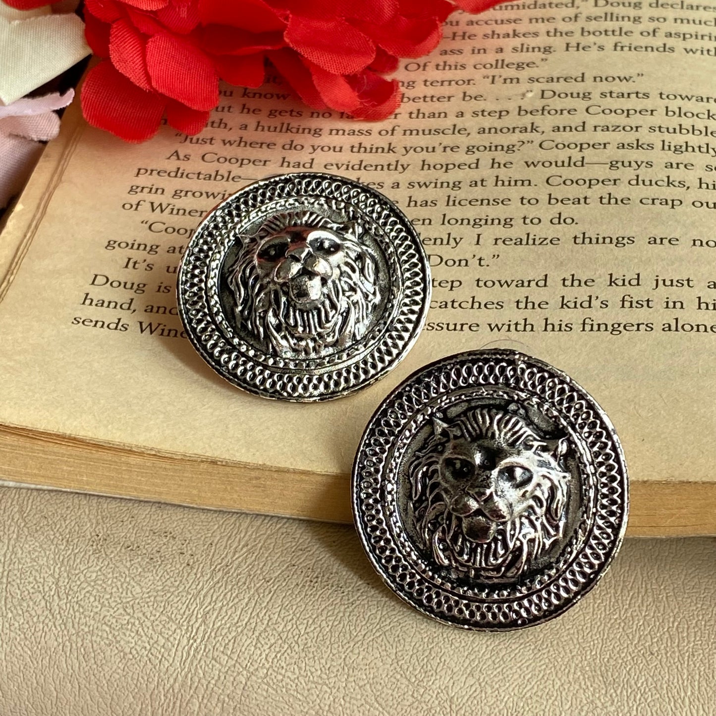 Silver Lion studs