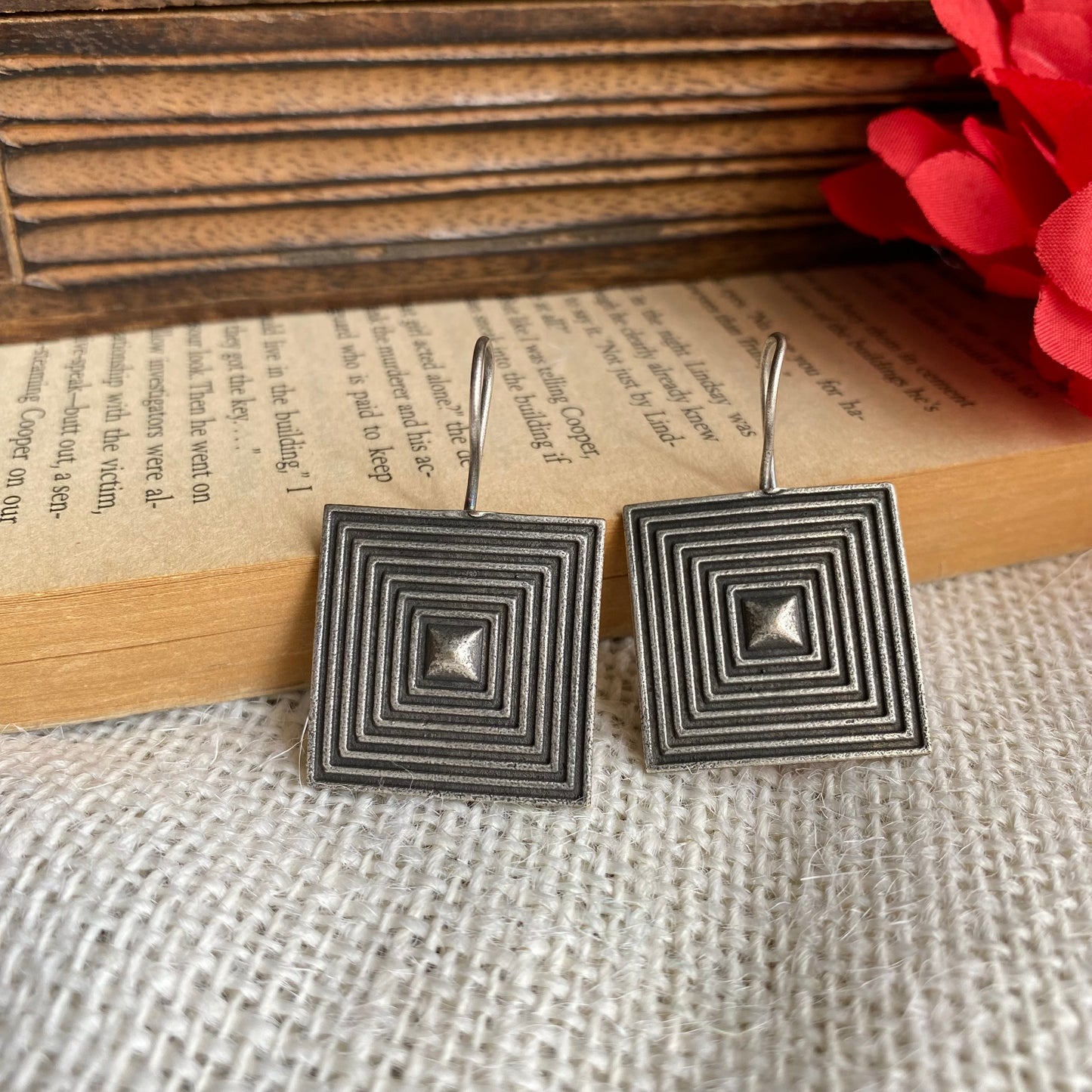 Brass square antique studs