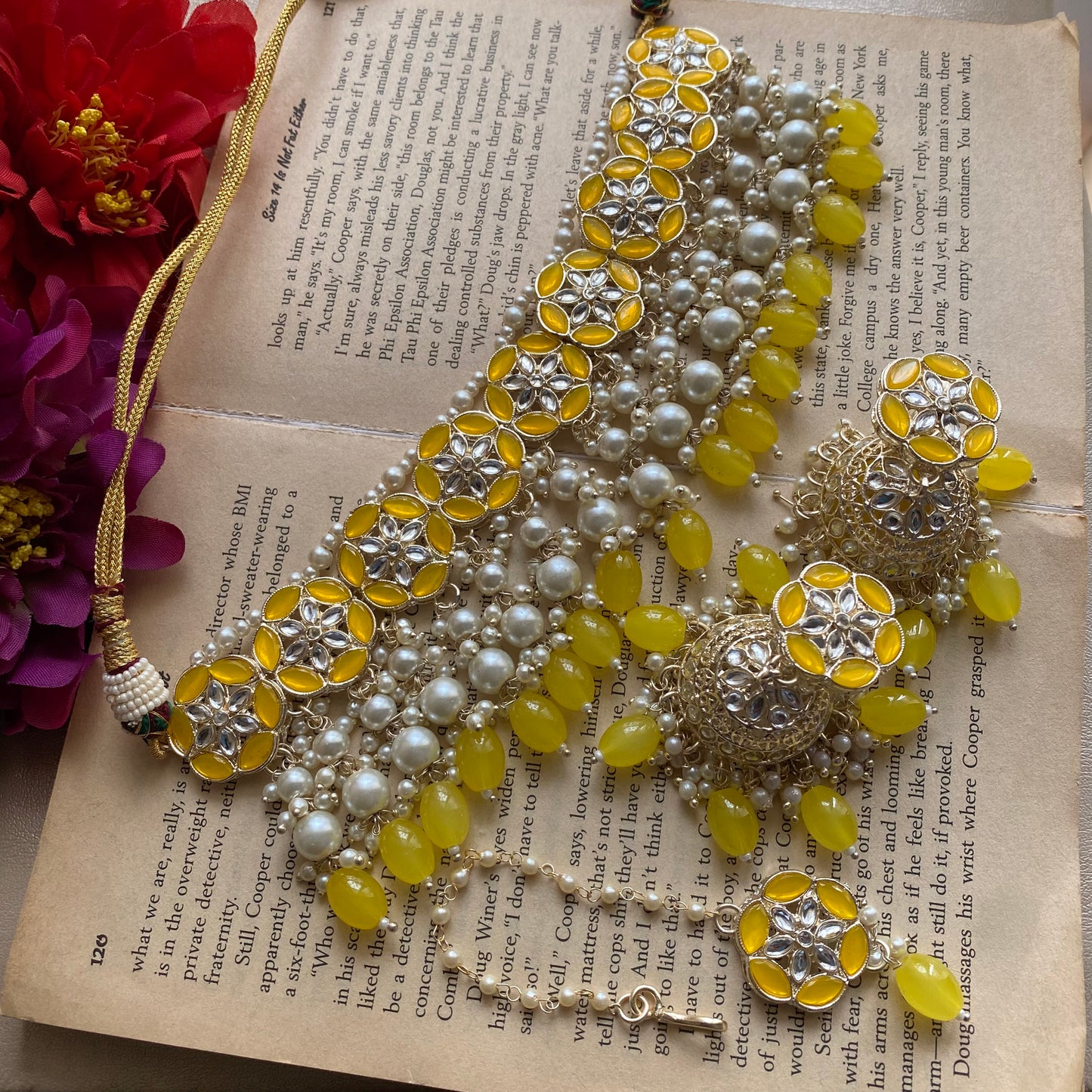 Disha flower choker (yellow)