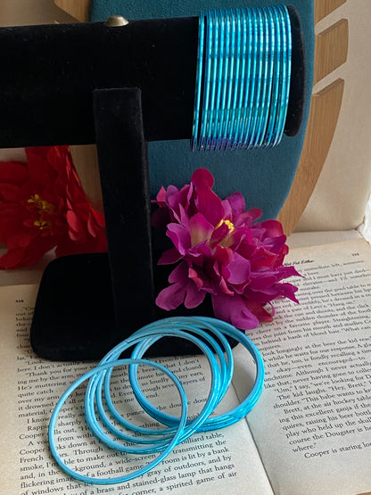 Blue Metallic Bangles