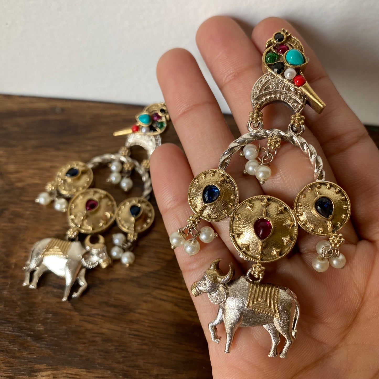 Silver Nandi earrings