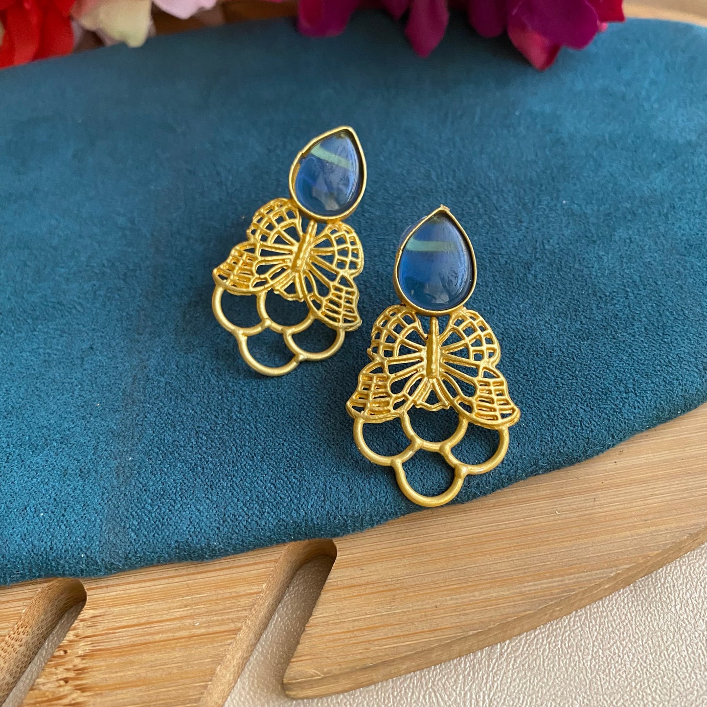 Stone butterfly studs