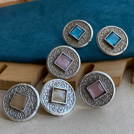 Square stone studs