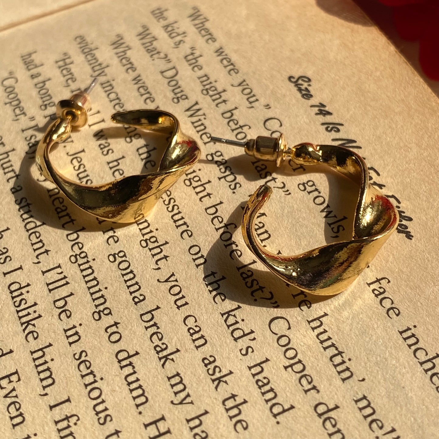 Twisty golden hoops