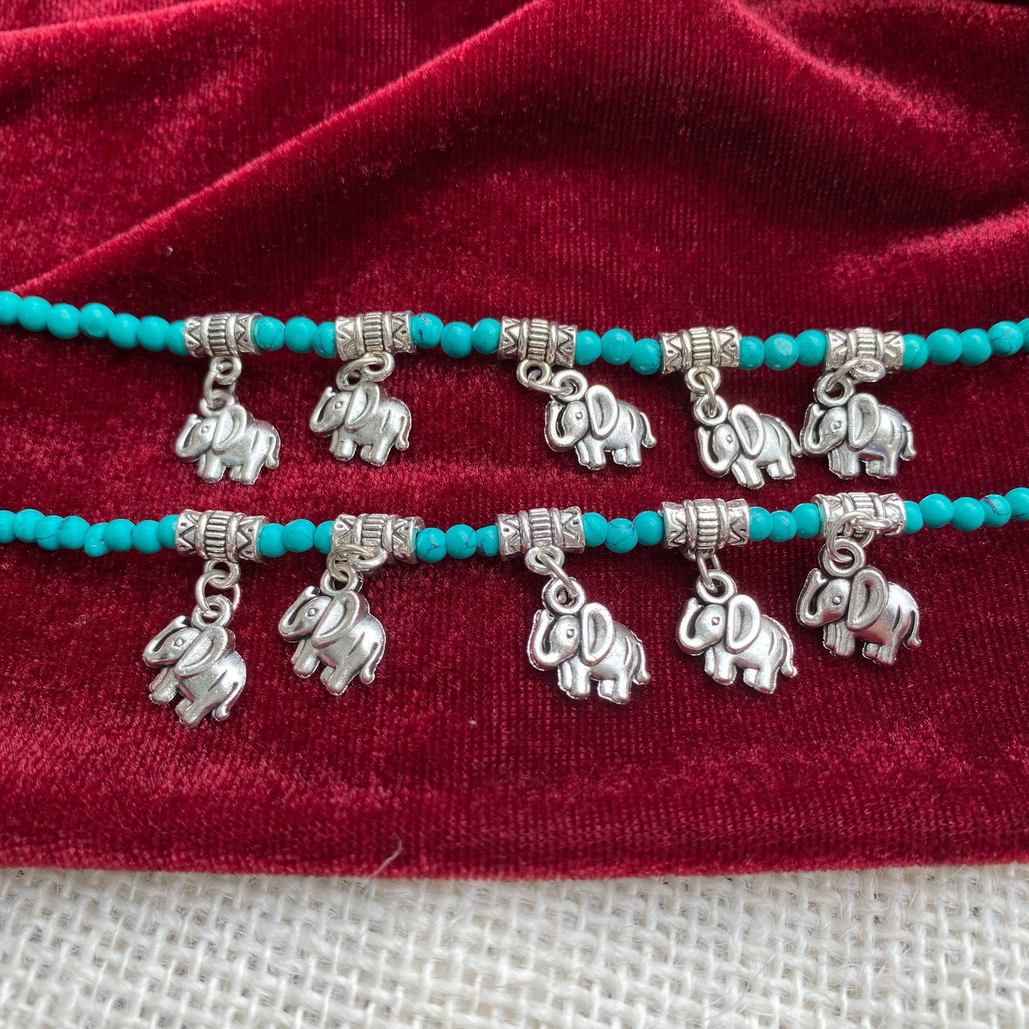 Five elephant anklet