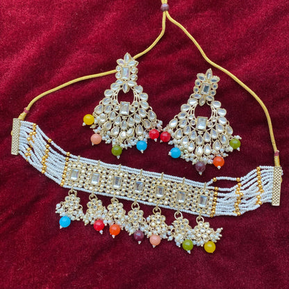 Semifloral Kundan choker (Multi)