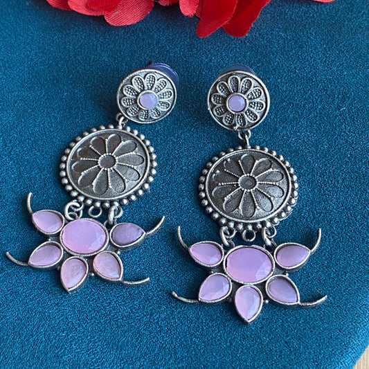 Flower drop earring