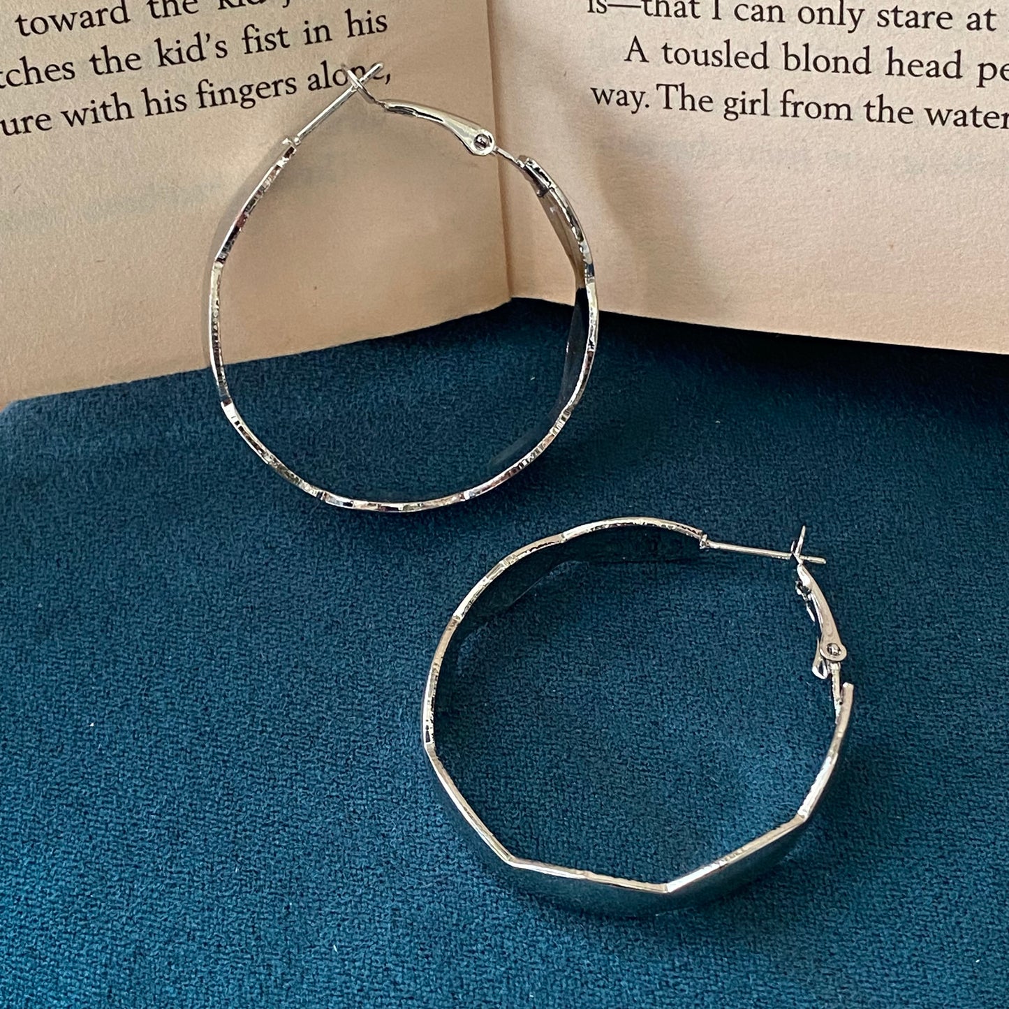 Cherry silver hoops