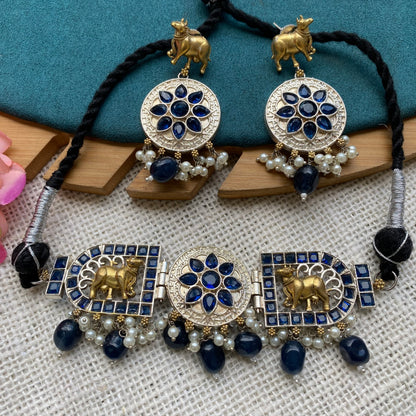 Nandi choker set (blue)