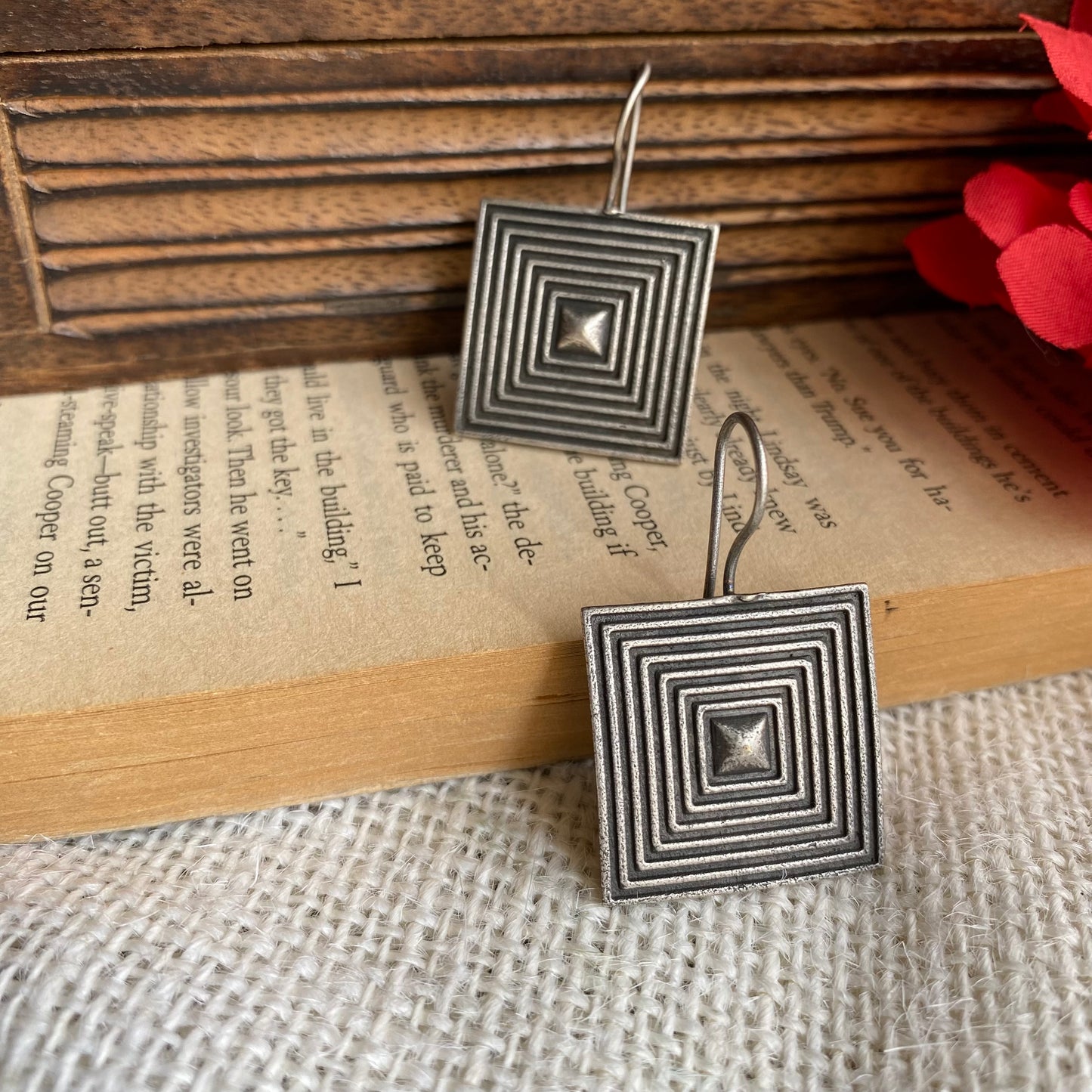 Brass square antique studs