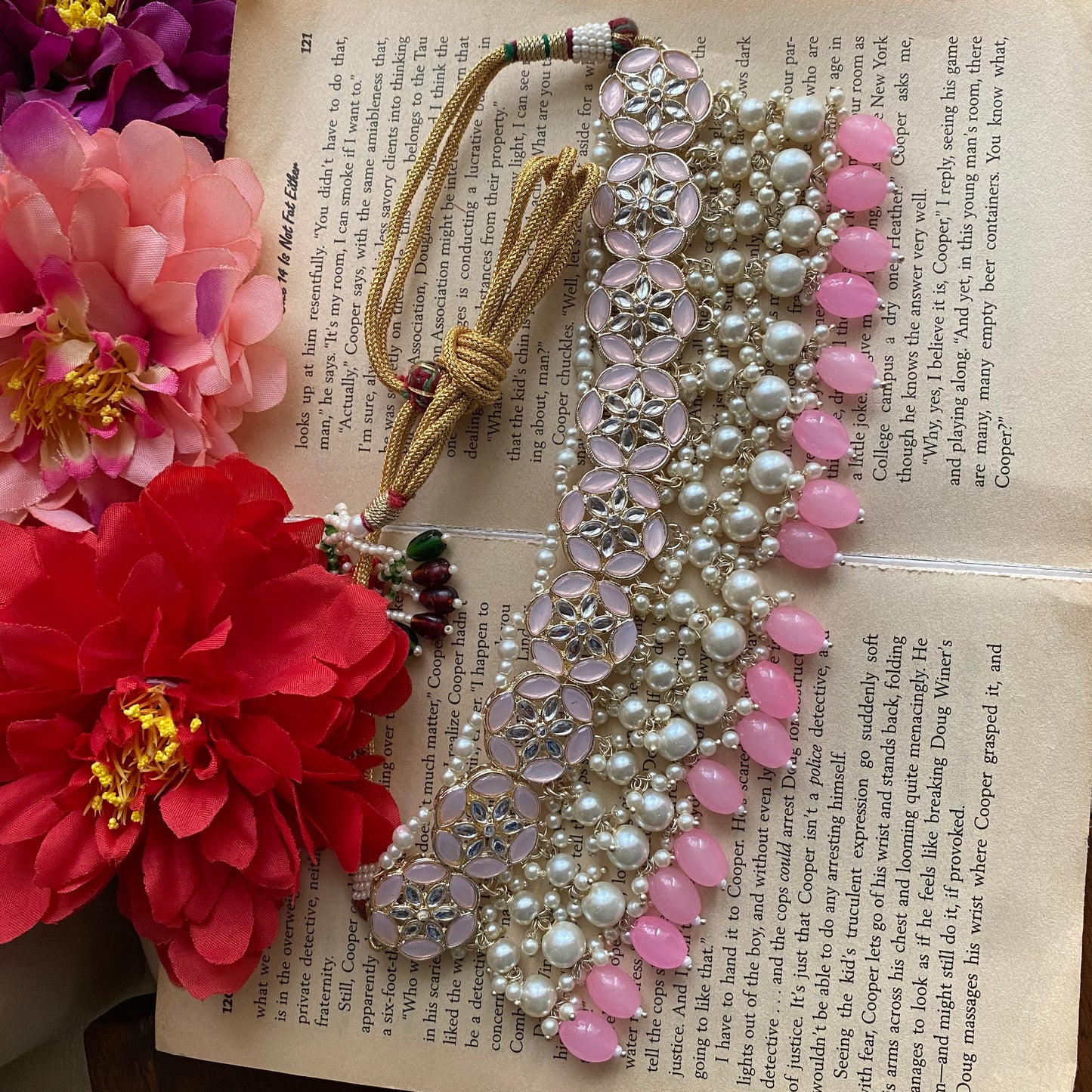 Disha flower choker (Babypink)