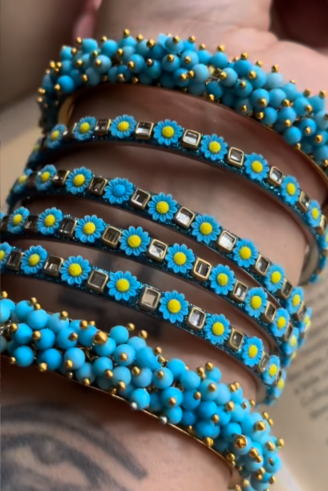 Daisy bangles ( blue)