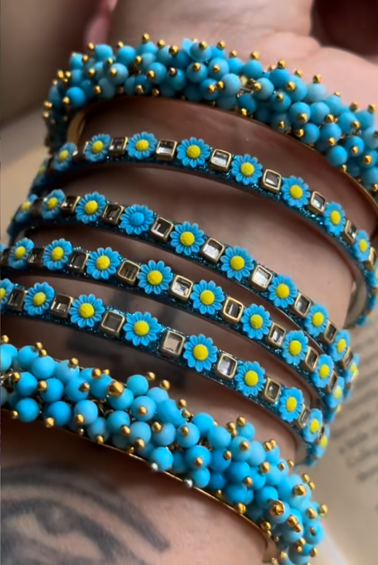 Daisy bangles ( blue)