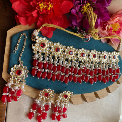 Akshara choker (Red)