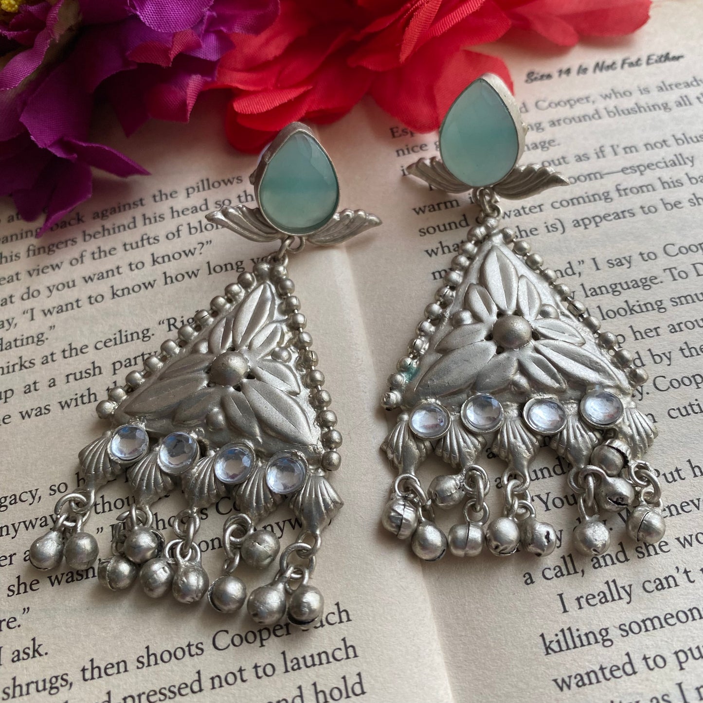 Rani triangle jhumkas