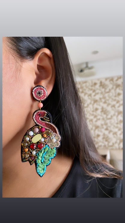 Flamingo Beaded earrings