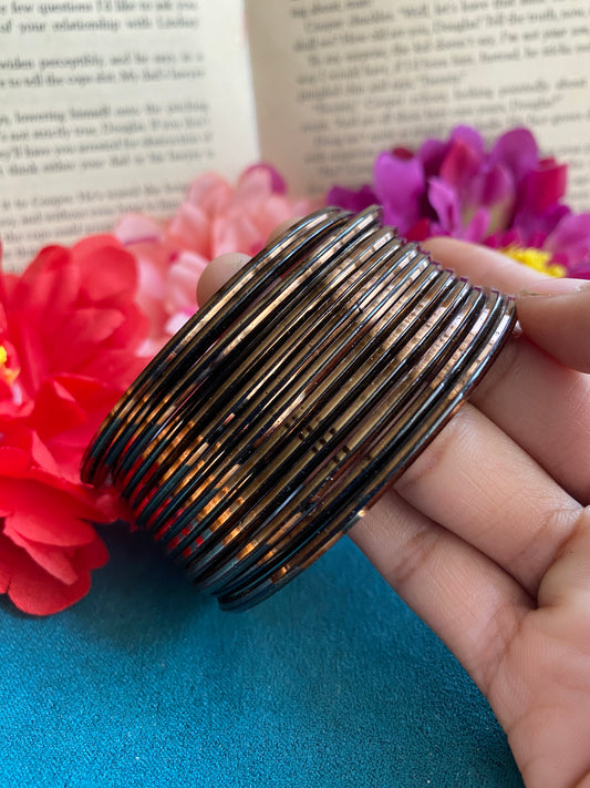 Charcoal metallic bangles