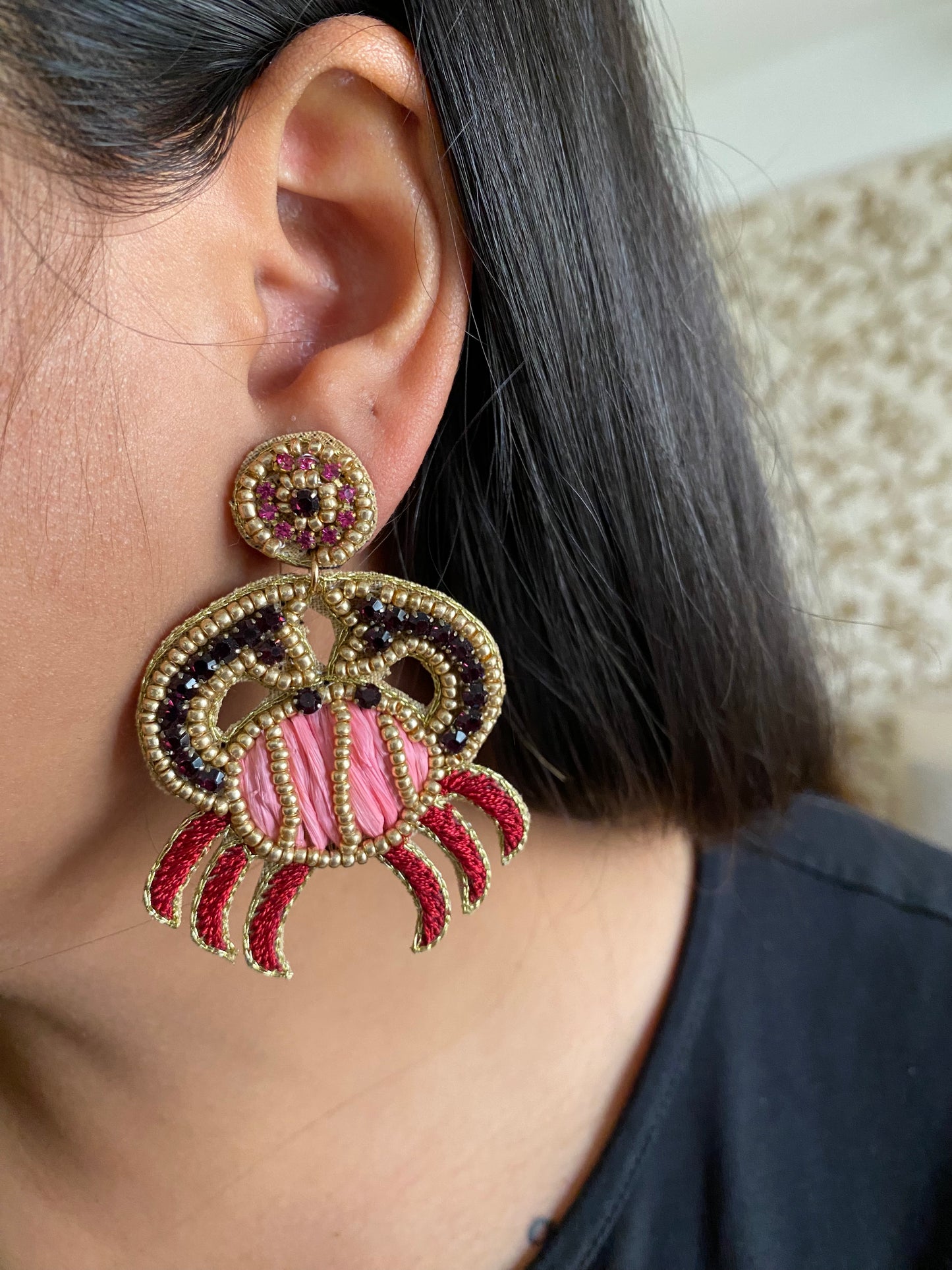 Crab Beaded Earrings