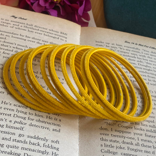 Yellow Velvet bangles