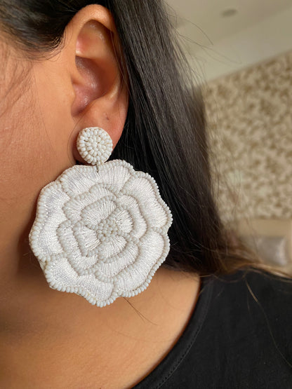 Rose Beaded Earrings