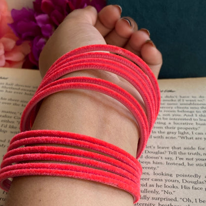 Coral Velvet bangles