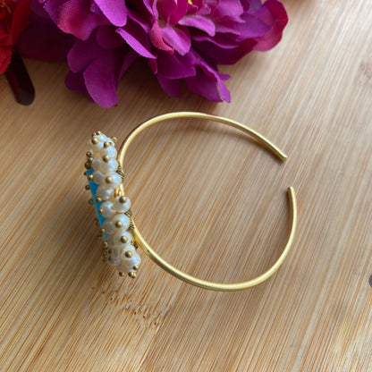 Druzy and pearl kada