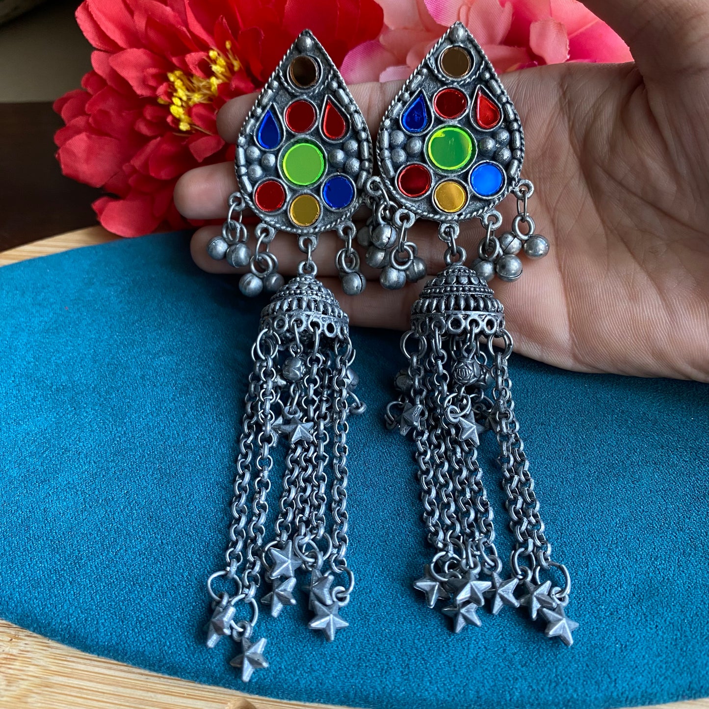 Long hot sale afghani earrings