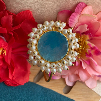 Druzy and pearl kada