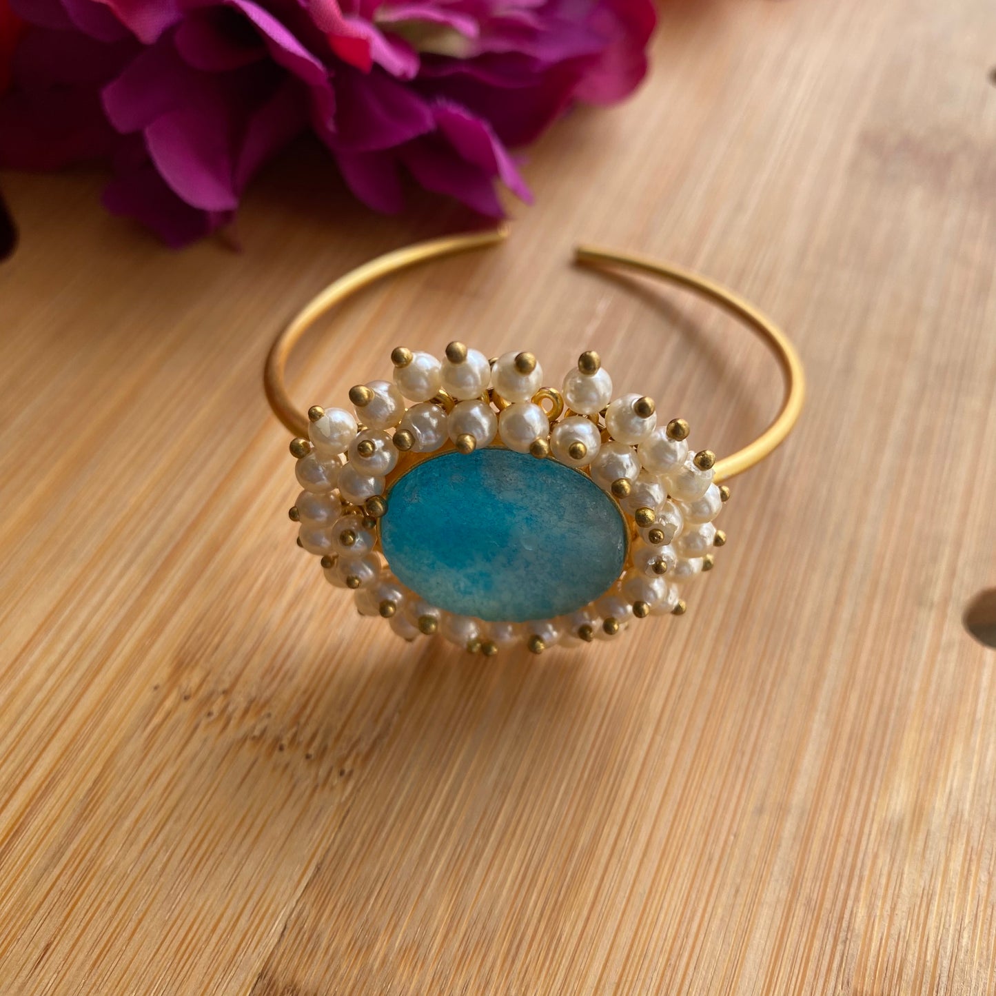 Druzy and pearl kada