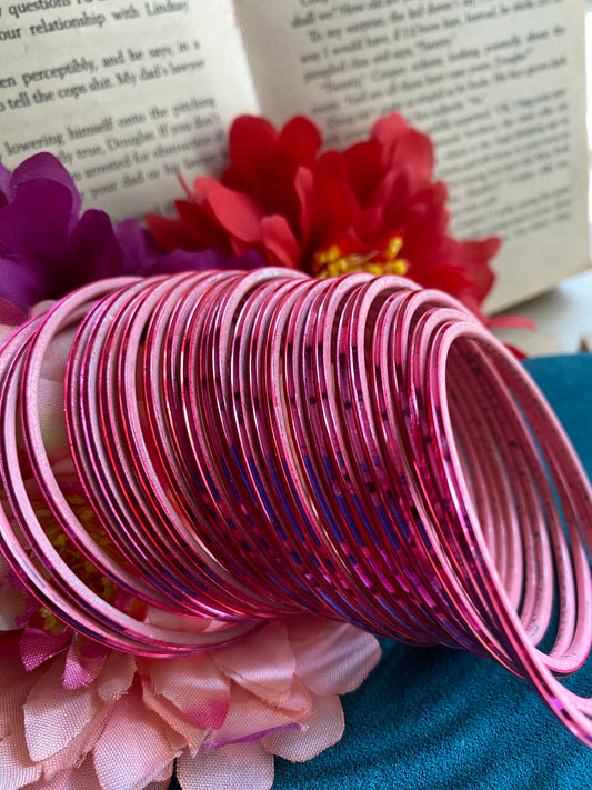 Barbie Pink metallic bangles