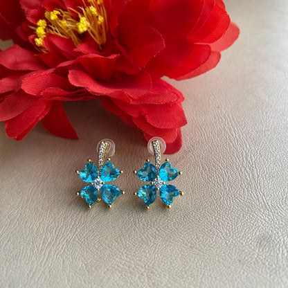 Aqua flower studs