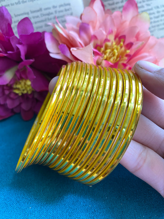 Golden metallic bangles