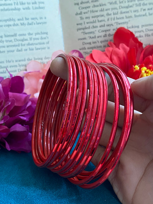 Red metallic bangles