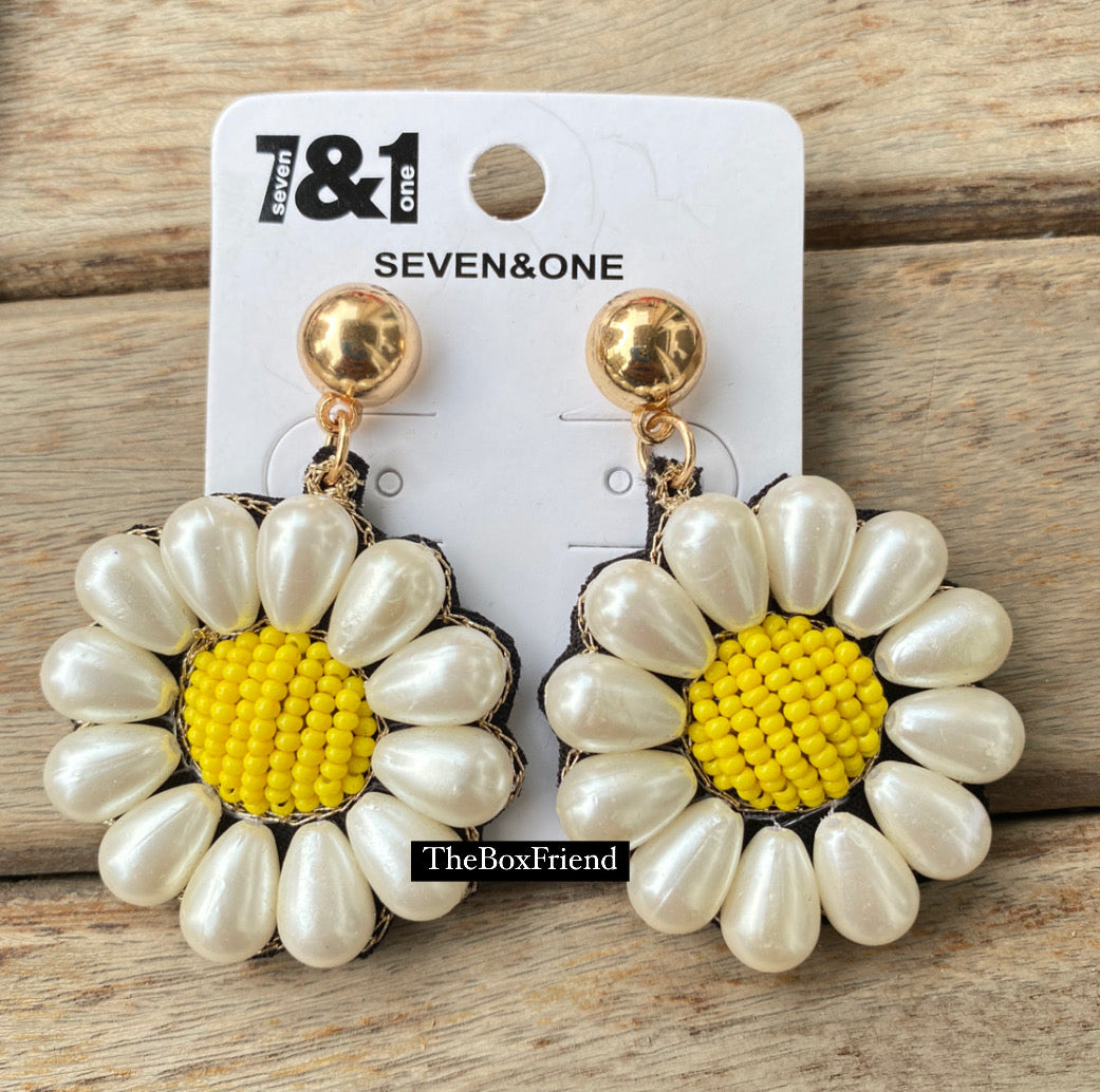 Sunflower beaded studs